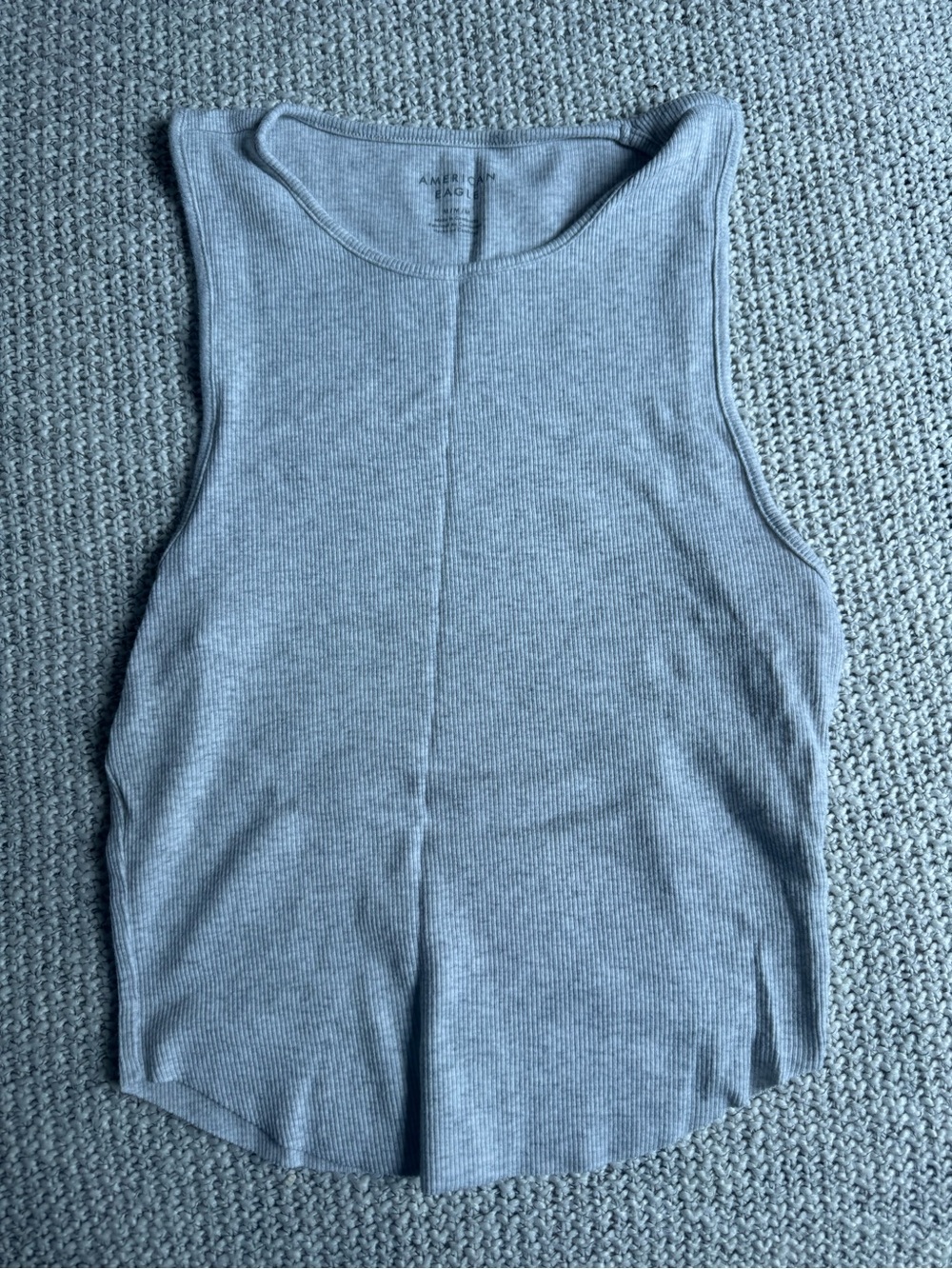 American Eagle Outfitters Ribbed Tank in Steel Blue